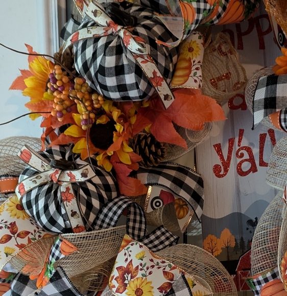 Happy Fall Y'all large wreath - Picture 8 of 10